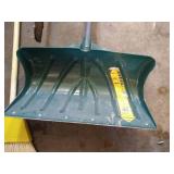 Snow Shovel, Vintage Chain Saw, & Broom