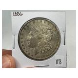 1886 Silver Morgan Dollar