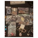 Collection of Semi-Precious Stone Bead Necklaces, Bracelets, and Loose Beads