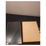 Set of 2 Wooden Jewelry Display Cases with Metal Tree Stand