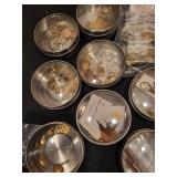 Collection of Jewelry Making Findings, Charms, and Beads in Decorative Box