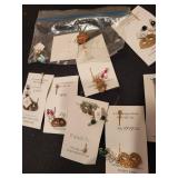 Set of Handmade Masque Lapel Pins and Brooches with Gemstone Accents