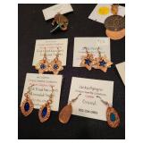 Collection of Handmade Copper and Bronze Jewelry Pendants and Earrings