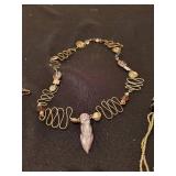 Set of 3 Artisan Necklaces with Wirework and Beads