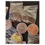 Collection of Assorted Agate and Stone Beads in Various Sizes and Colors