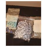 Collection of Blue and Purple Loose Beads and Gemstones Assorted Shapes and Sizes