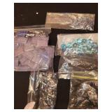 Collection of Blue and Purple Loose Beads and Gemstones Assorted Shapes and Sizes