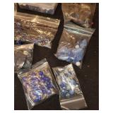 Large Lot of Assorted Blue Beads and Jewelry-Making Supplies