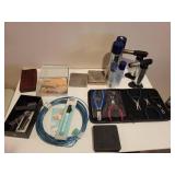 Large Lot of Jewelry Making Tools and Supplies Including Torches, Pliers, Flower Basket Kit