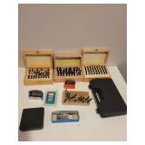 Collection of Metal Letter and Number Punch Sets with Metalworking Tools