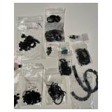 Collection of Assorted Black Onyx and Gemstone Beads and Cabochons
