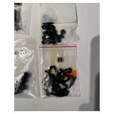 Collection of Black Gemstone and Glass Beads in Various Sizes and Shapes