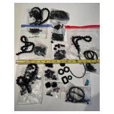Collection of Assorted Onyx, Black Agate, and Gemstone Beads