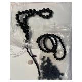 Collection of Assorted Onyx, Black Agate, and Gemstone Beads