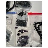 Collection of Assorted Onyx, Black Agate, and Gemstone Beads