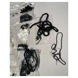 Collection of Black Agate Bead Strands and Loose Beads