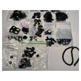 Collection of Black Gemstone Beads and Cabochons for Jewelry Making