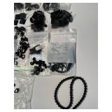 Collection of Black Gemstone Beads and Cabochons for Jewelry Making