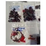 Collection of Garnet and Red Gemstone Beads and Strands Assorted Sizes