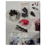 Collection of Garnet and Red Gemstone Beads and Strands Assorted Sizes