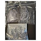 Assorted Clear Glass and Crystal Bead Lot with Necklace Findings