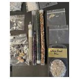 Bulk Collection of Assorted Glass and Seed Beads with Findings