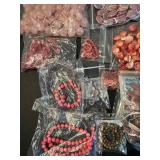 Assorted Gemstone and Glass Beads Crafting Lot