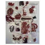 Collection of Red Gemstone Beads and Pendants Assortment
