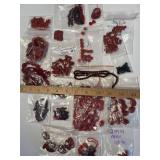 Collection of Red Gemstone Beads and Pendants Assortment