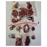 Collection of Red Glass, Stone, and Ceramic Beads Assorted Shapes and Sizes