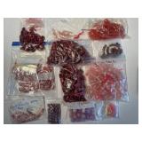 Large Lot of Rhodochrosite and Rose Quartz Gemstone Beads Assortment