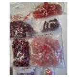 Large Lot of Rhodochrosite and Rose Quartz Gemstone Beads Assortment