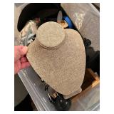 Collection of Jewelry Display Stands, Risers, Mannequin Busts, and Display Props