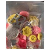Large Crafting Supplies Lot with Silicone Molds, Rubber Stamps, Tools, and Punches