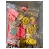 Large Crafting Supplies Lot with Silicone Molds, Rubber Stamps, Tools, and Punches