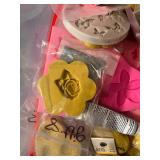 Large Crafting Supplies Lot with Silicone Molds, Rubber Stamps, Tools, and Punches