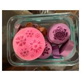 Large Crafting Supplies Lot with Silicone Molds, Rubber Stamps, Tools, and Punches