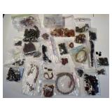 Assorted Collection of Semi-Precious Stone Beads and Jewelry-Making Supplies