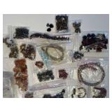 Assorted Collection of Semi-Precious Stone Beads and Jewelry-Making Supplies