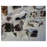 Assorted Collection of Semi-Precious Stone Beads and Jewelry-Making Supplies