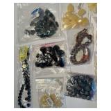 Collection of Semi-Precious Stone Beads Assorted Shapes and Colors