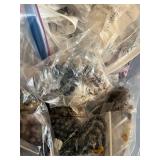Bulk Lot of Assorted Beads and Gemstone Strands in Storage Bags