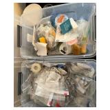 Large Lot of Jewelry Making Supplies and Beads in Storage Bins