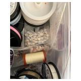 Beading and Jewelry Making Supplies Collection with Wires, Spools, and Beads