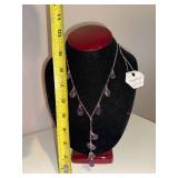 Amethyst and Iolite Beaded Pendant Necklace