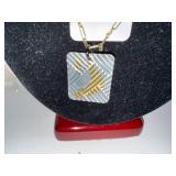 Set of 2 Artisan Necklaces with Decorative Pendants and Gold-Filled Chains