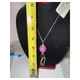 18-Inch Sterling Chain Necklace with Purple Turquoise Pendant