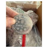 Collection of Engraved Metal Christmas Ornaments Assorted Designs