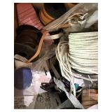 Box of Assorted Leather Cord Spools in Various Colors