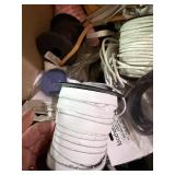 Box of Assorted Leather Cord Spools in Various Colors
